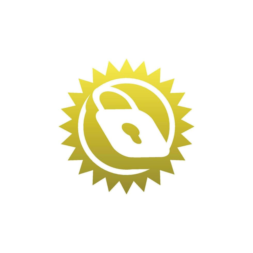 modern and elegant sun padlock logo vector