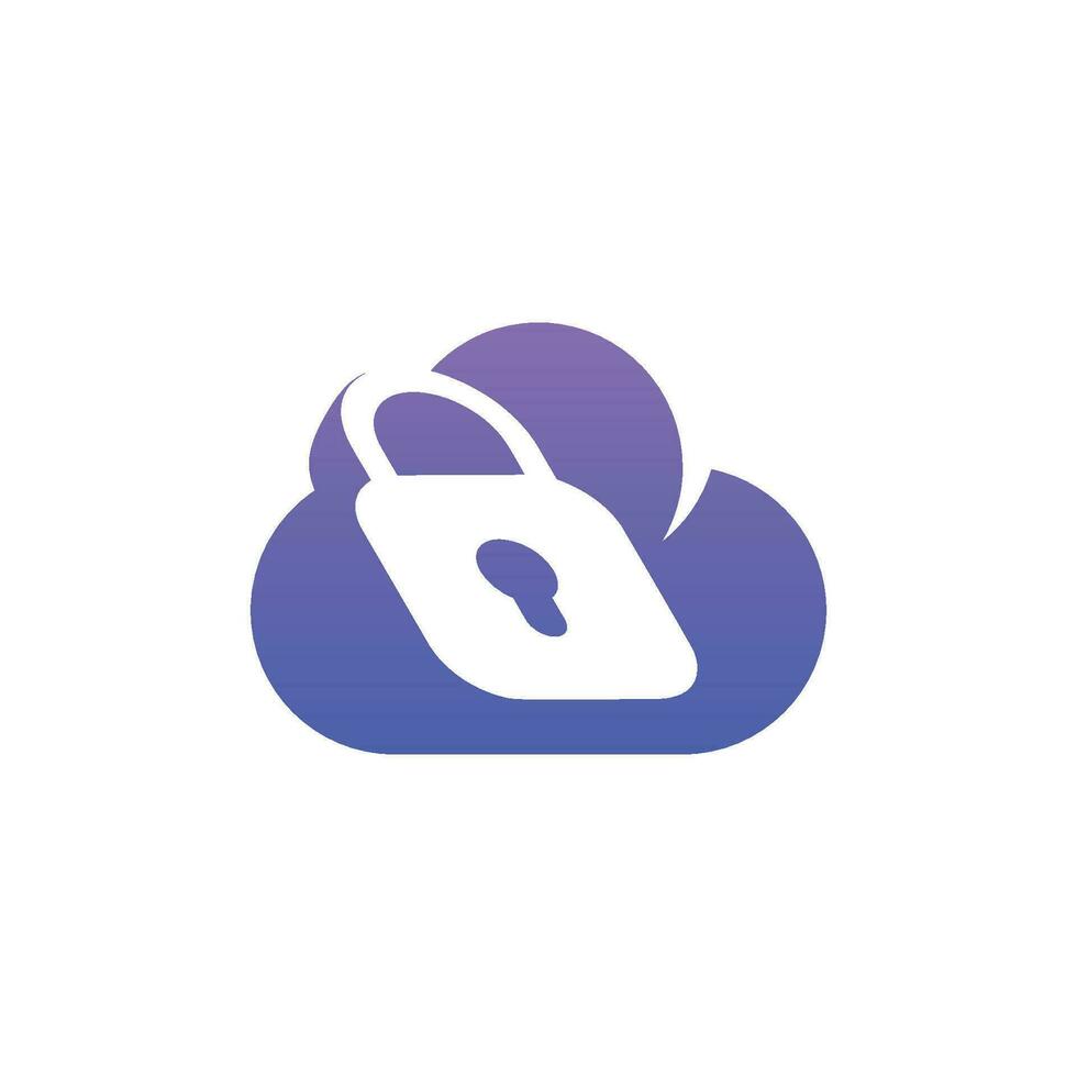 modern and elegant cloud padlock logo vector