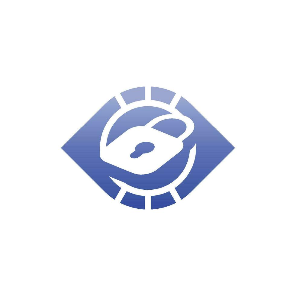 modern and elegant eye padlock logo vector