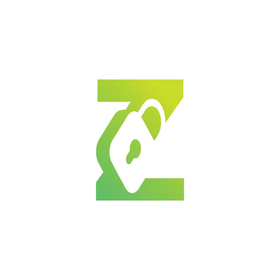 modern initial letter Z padlock logo vector
