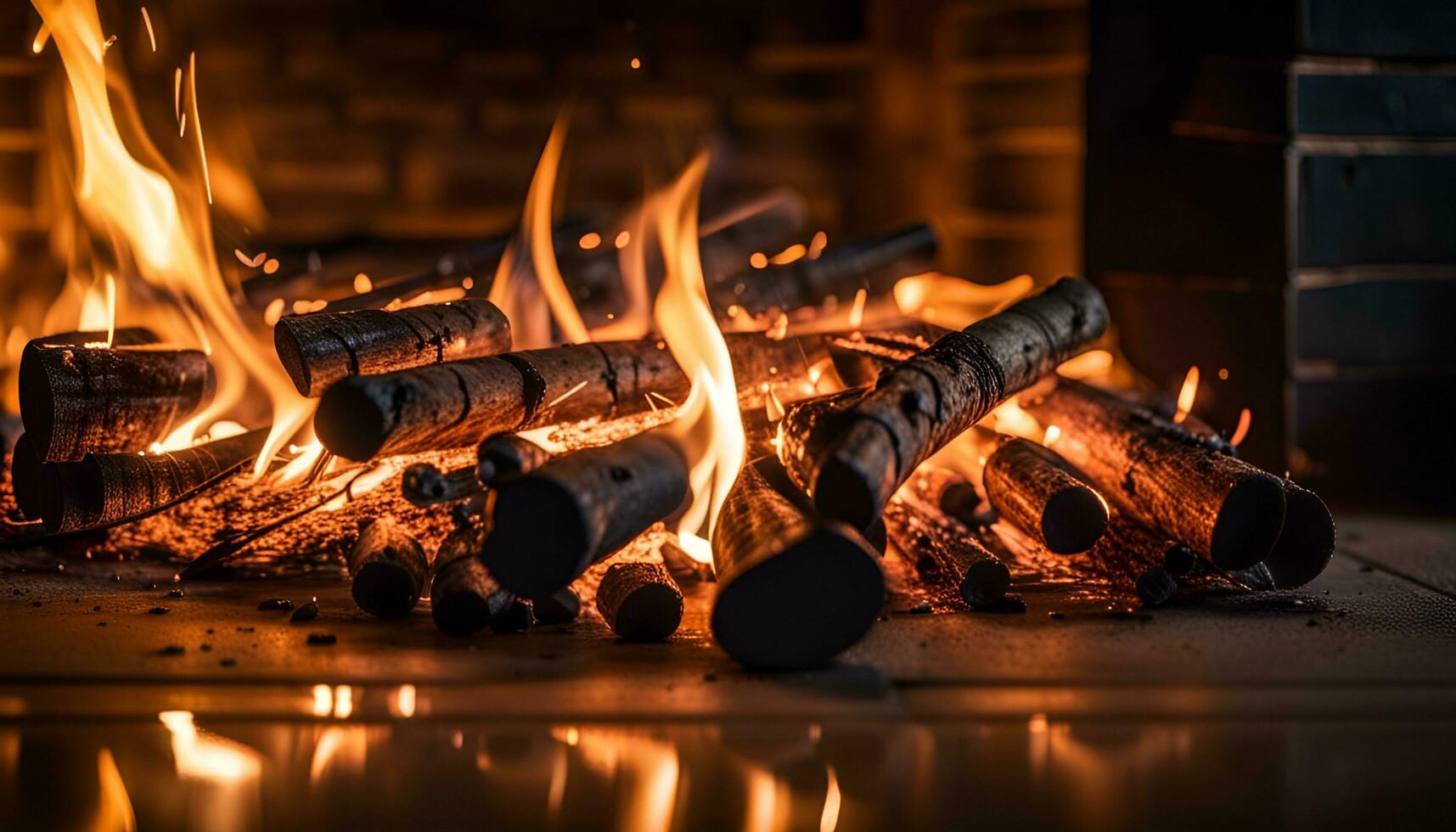 AI Generated fire place photo