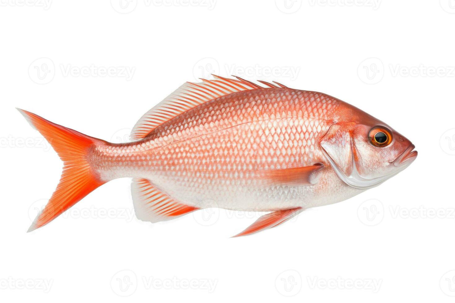 Fish isolated on white background. Generative AI photo