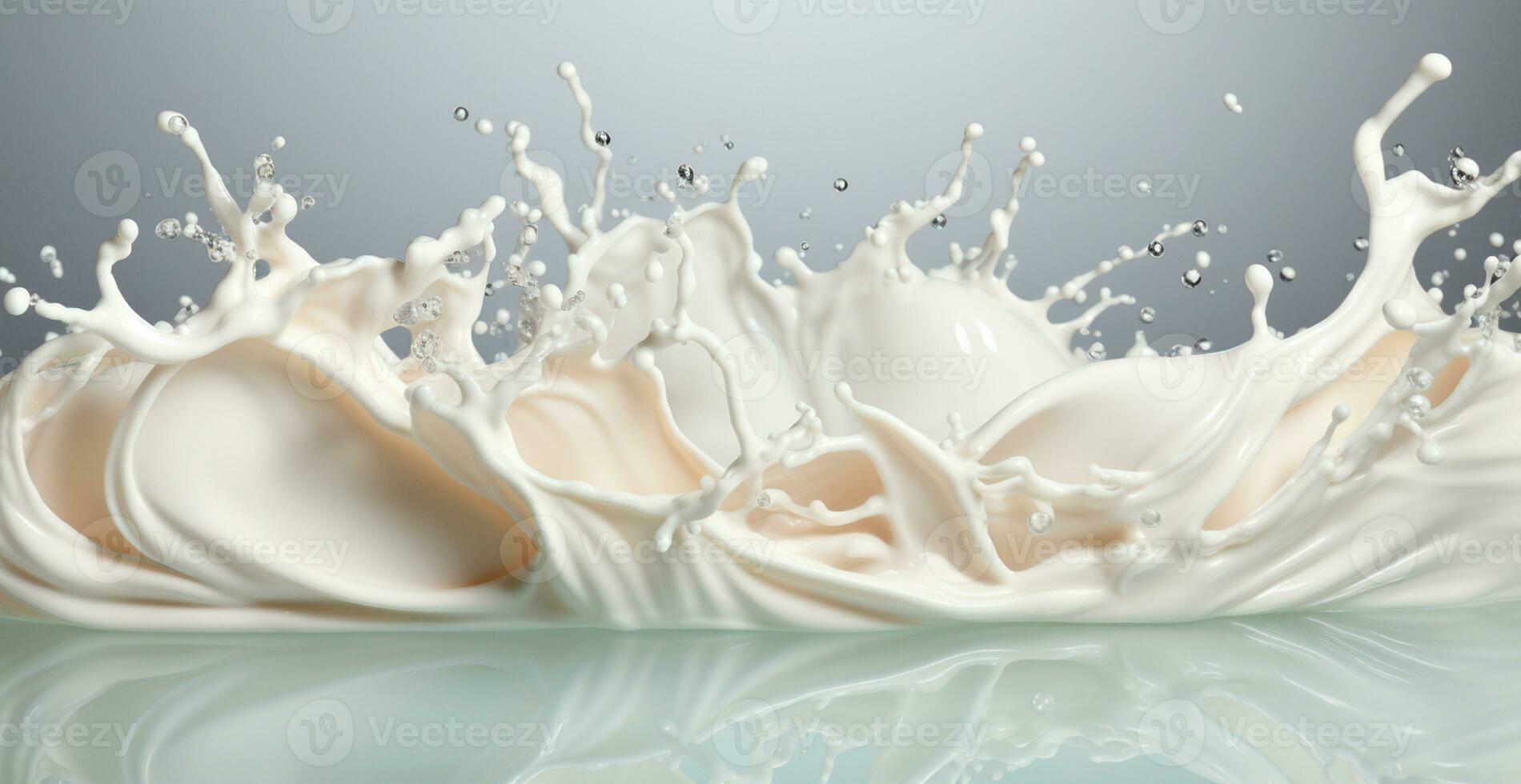 Splashes of milk, fresh cow white milk - AI generated image photo