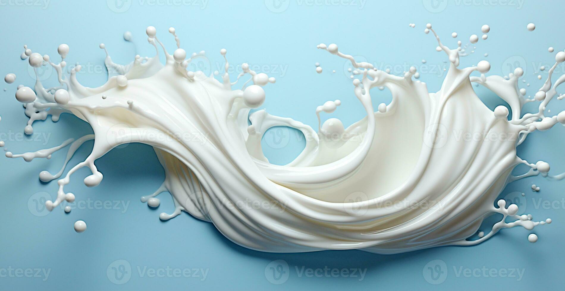 Splashes of milk, fresh cow white milk - AI generated image photo