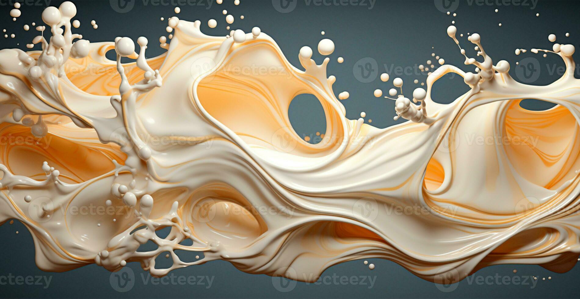 Splashes of milk, fresh cow white milk - AI generated image photo