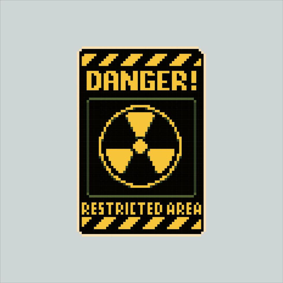Pixel art illustration Danger Sign. Pixelated danger Sign. Danger sign icon pixelated for the pixel art game and icon for website and video game. old school retro. vector