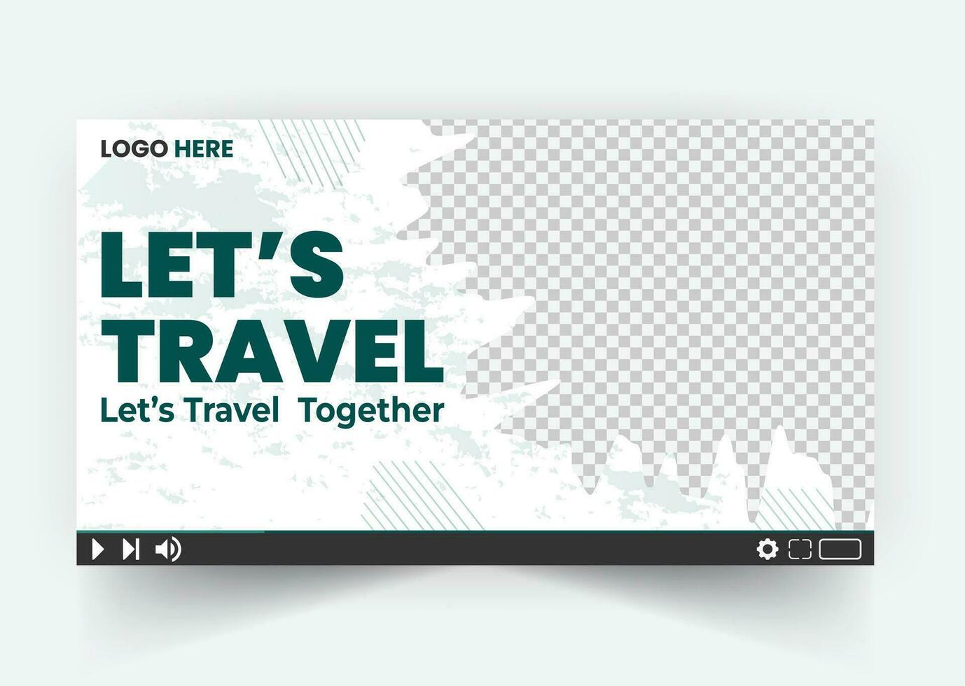 Travel youtube video thumbnail or web banner template vector