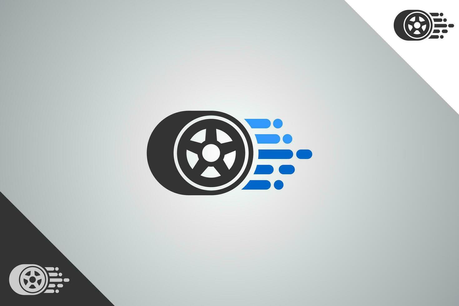 Wheel and rims logo. Minimal and modern logotype. Auto garage dealership brand identity design elements. Perfect logo for business related to automotive industry. Isolated background. Vector eps 10.