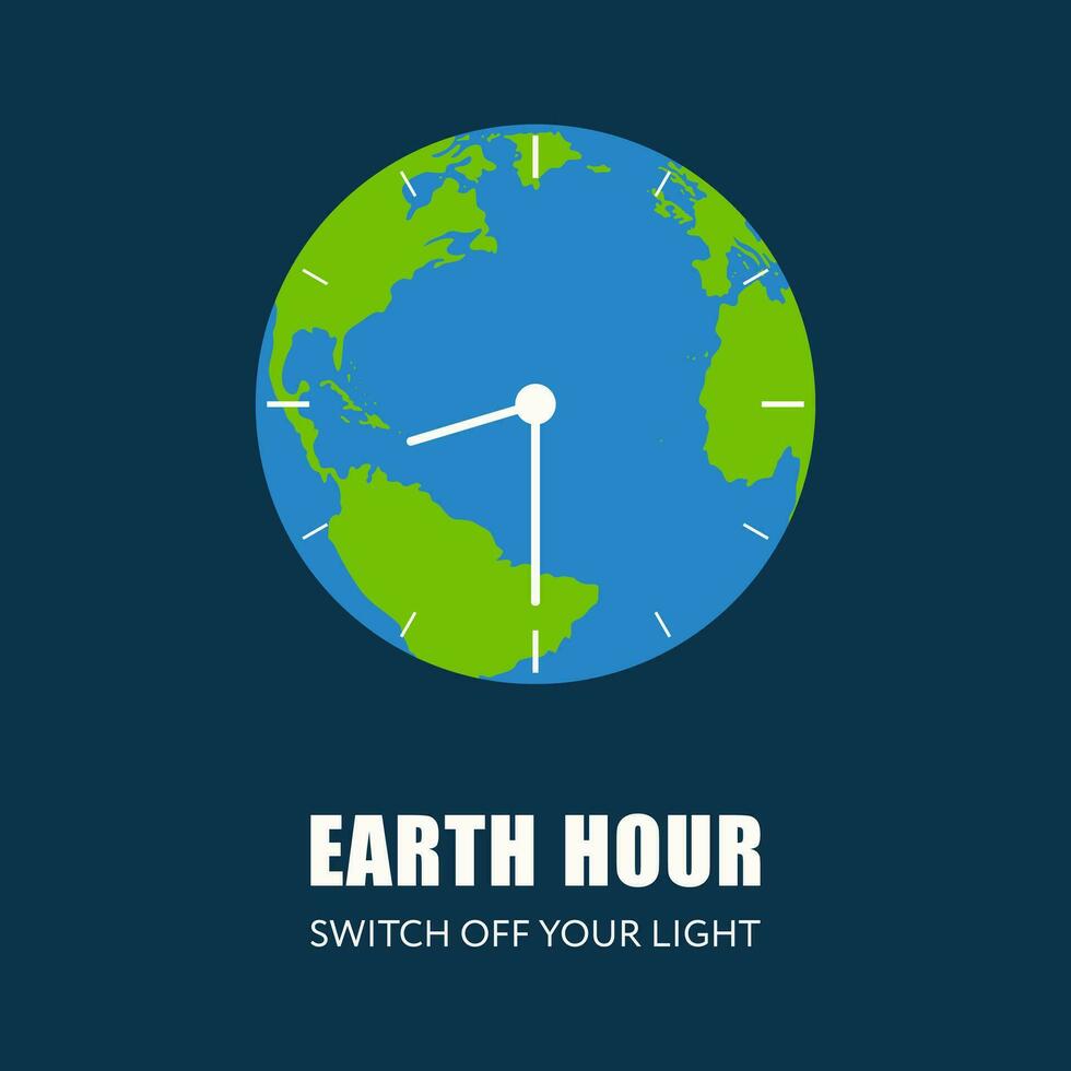 Earth hour vector design concept