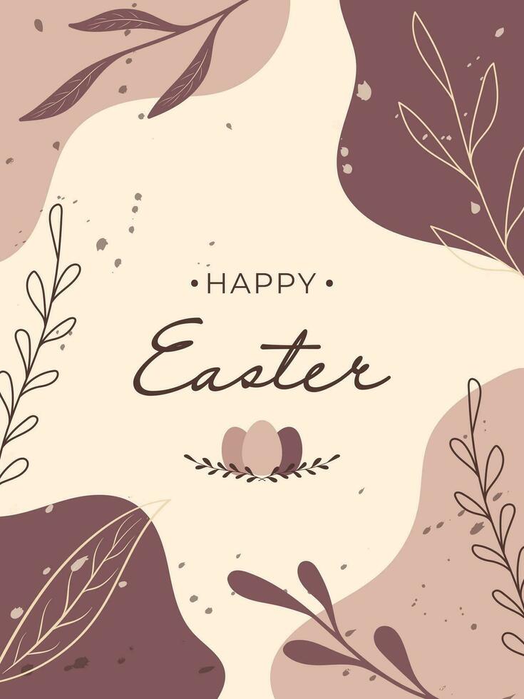 contento Pascua de Resurrección saludo tarjeta con floral decorado. vector