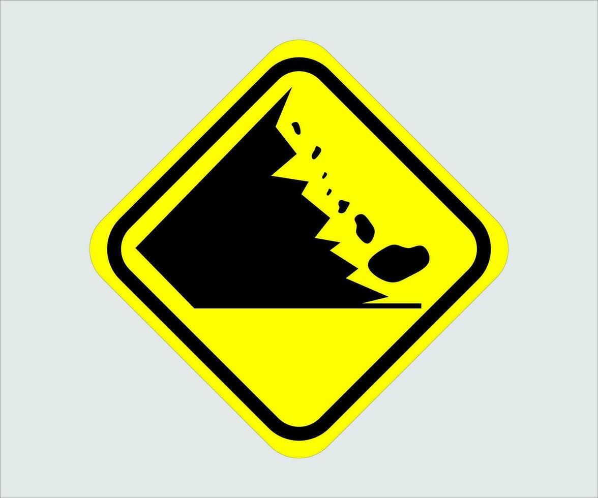 Landslide Prone Area Sign Vector