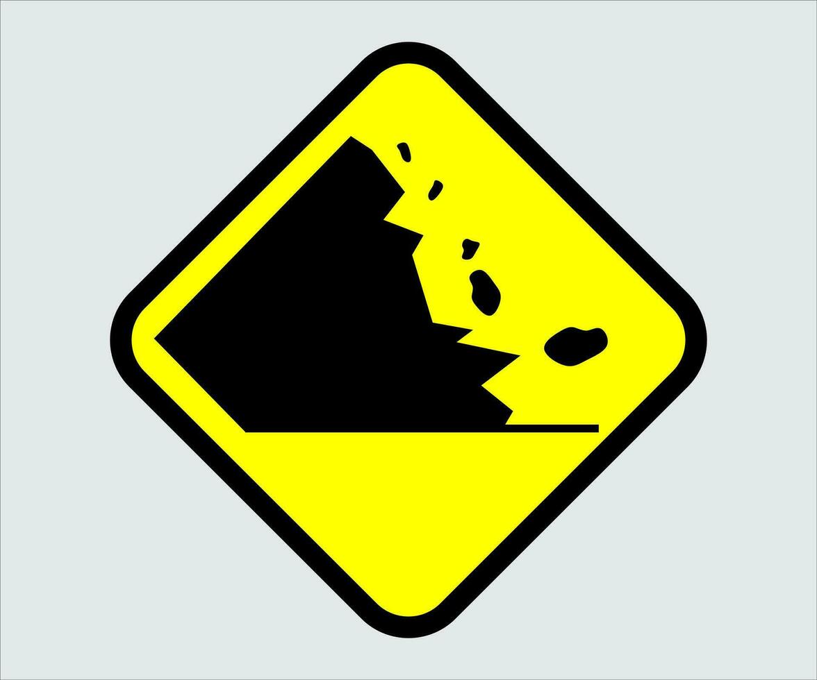 Landslide Prone Area Sign Vector