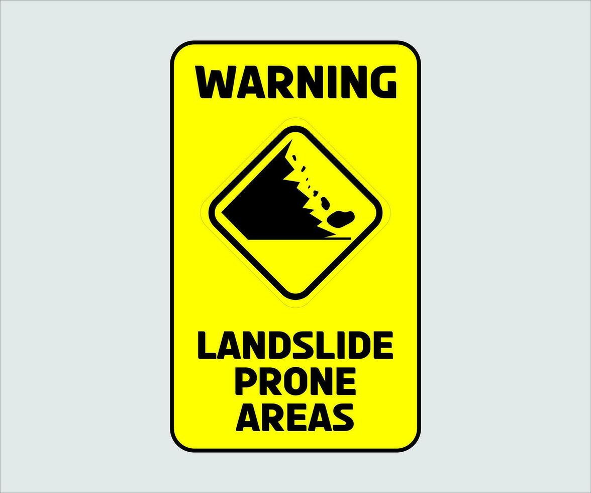 Landslide Prone Area Sign Vector