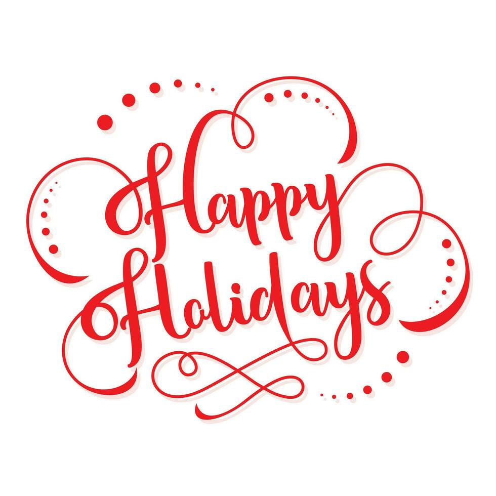 Happy Holidays lettering to winter holiday design vector