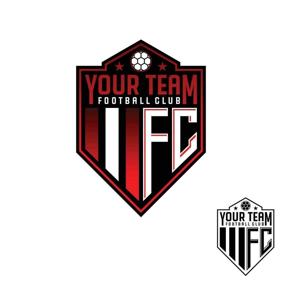 Elegant modern red Soccer Football badge logo vector