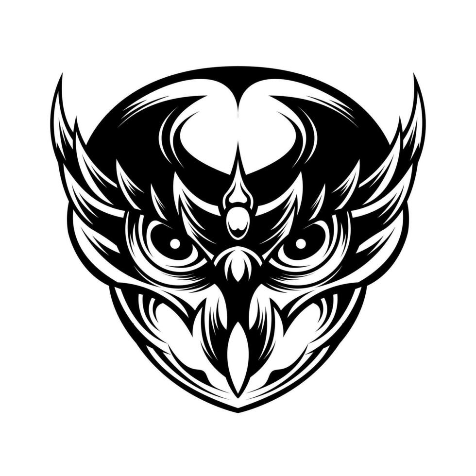 Vintage owl head vector