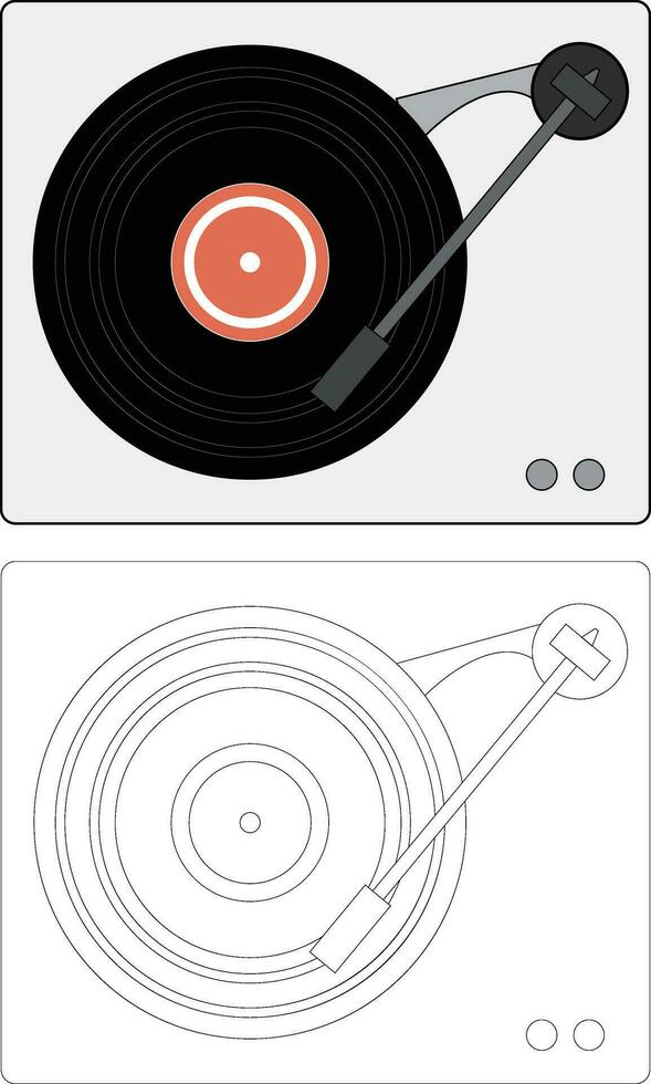 lp turntable vector illustration