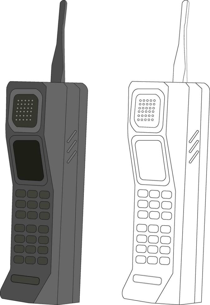 Retro mobile phone vector illustration