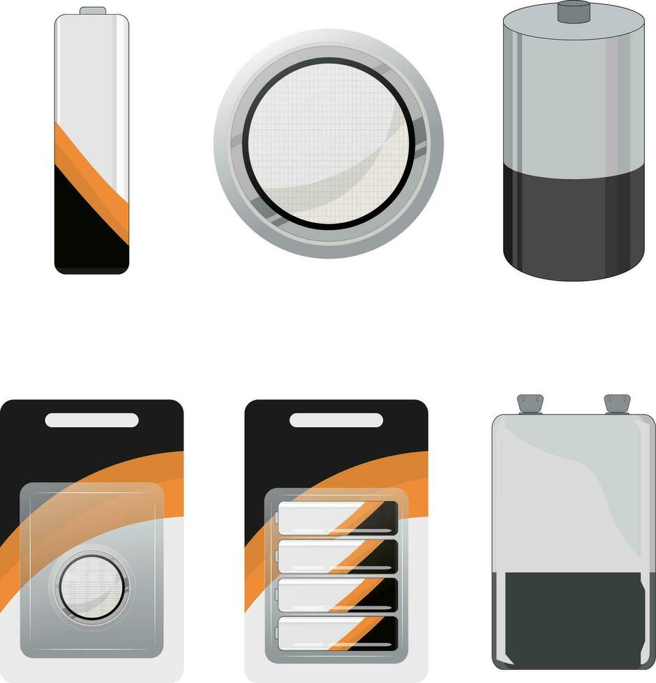Set of various battery vector illustrations