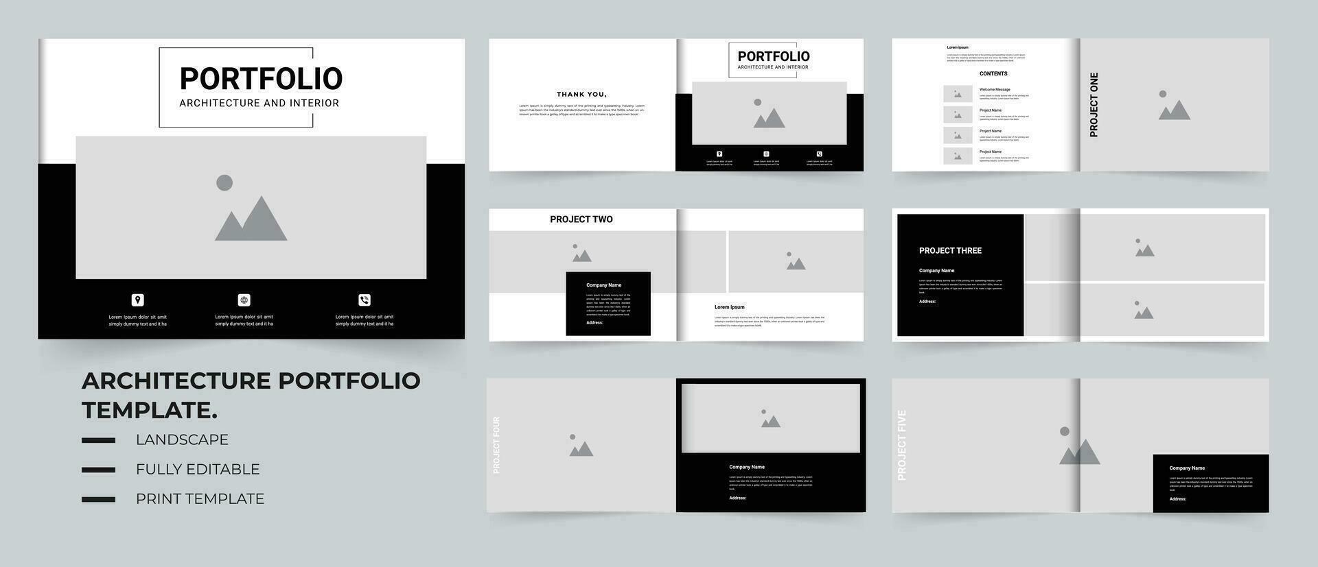 Architectural portfolio or landscape portfolio for project vector