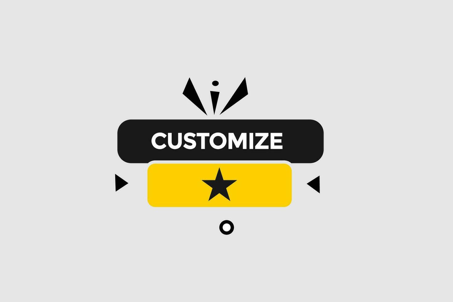 new customize, website, click button, level, sign, speech, bubble  banner, vector