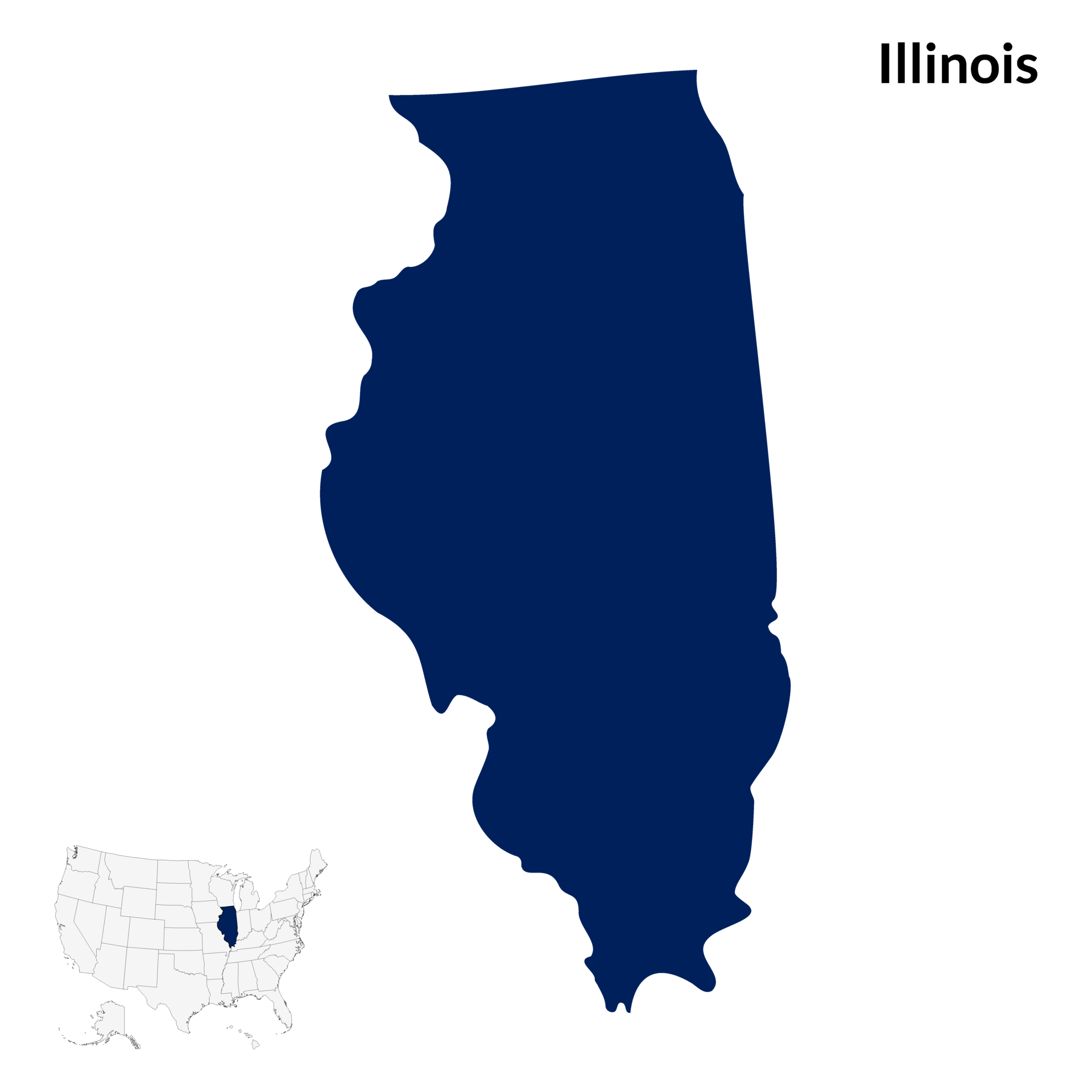 Map of Illinois. Illinois map. USA map 32487321 PNG