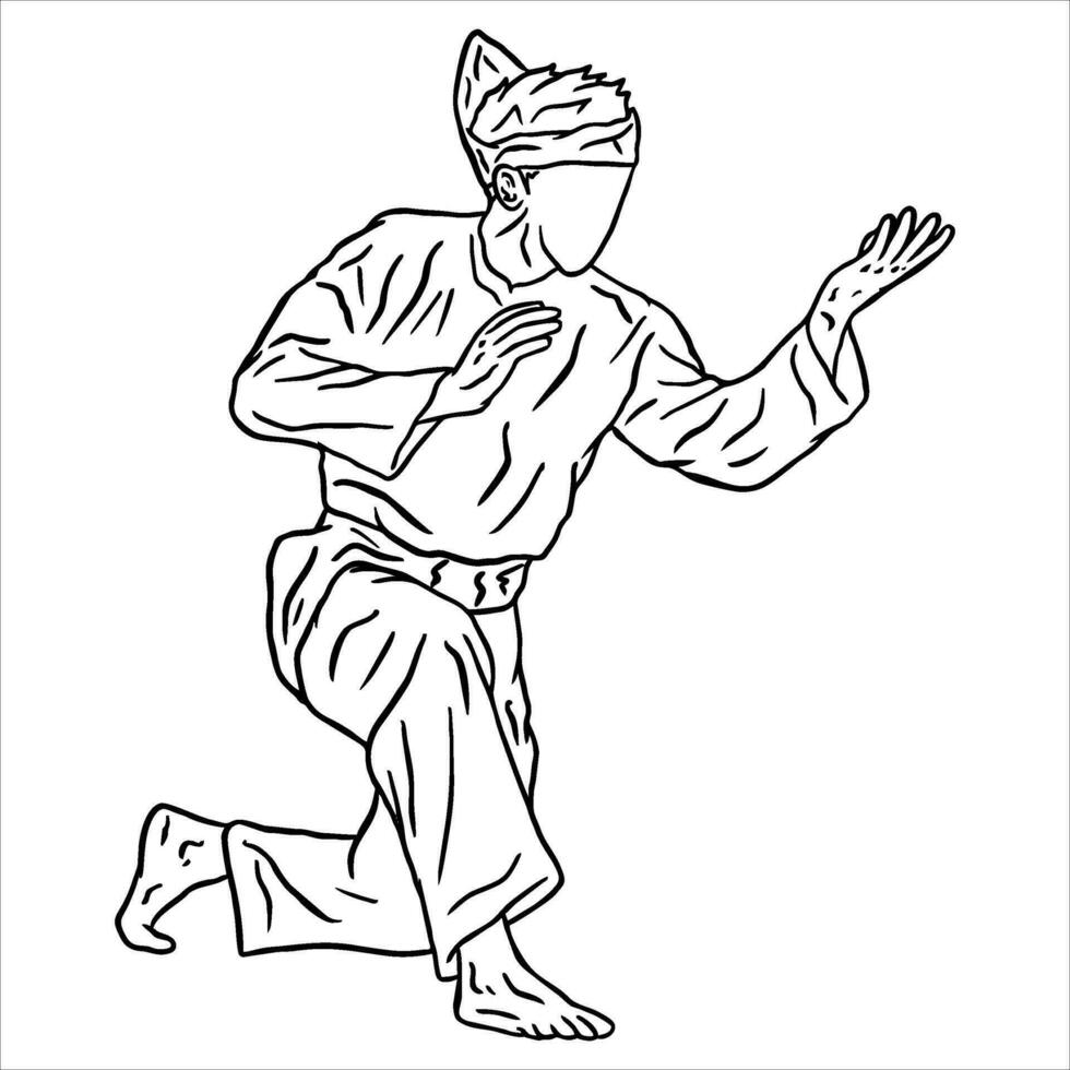 pencak silat vector illustration action pose jurus silat