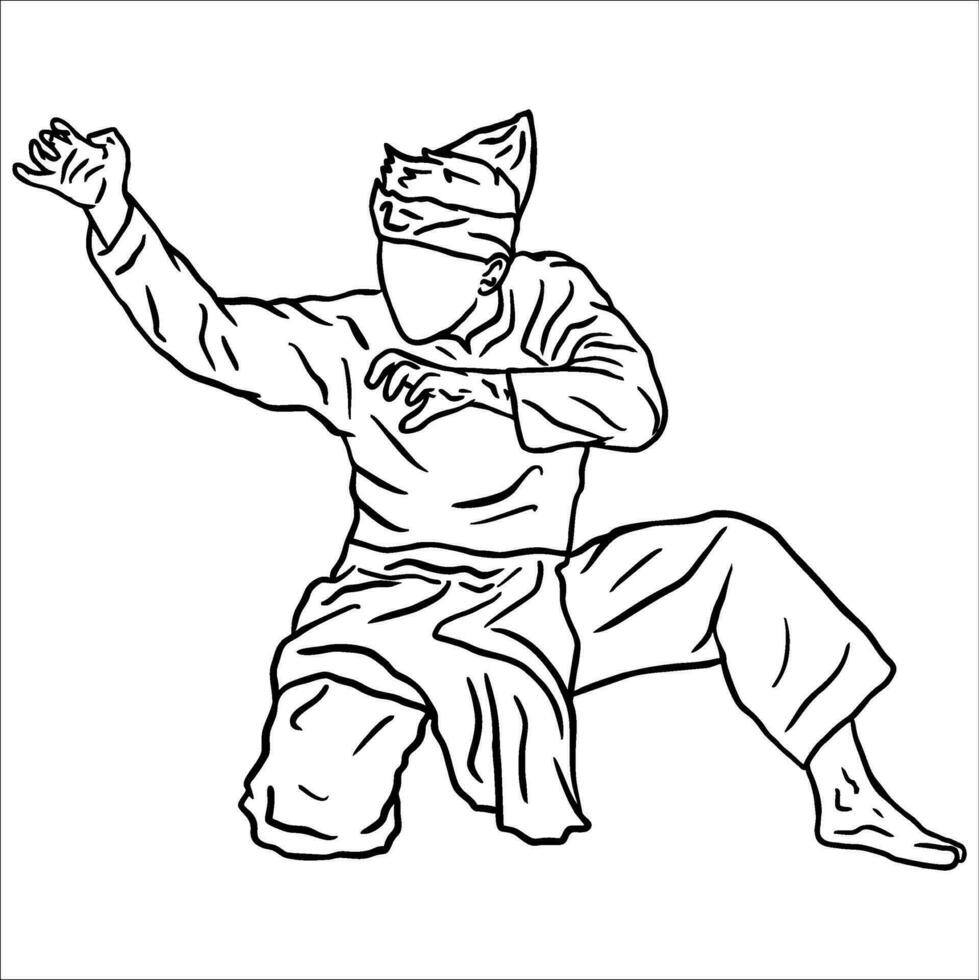 pencak silat vector illustration action pose jurus silat