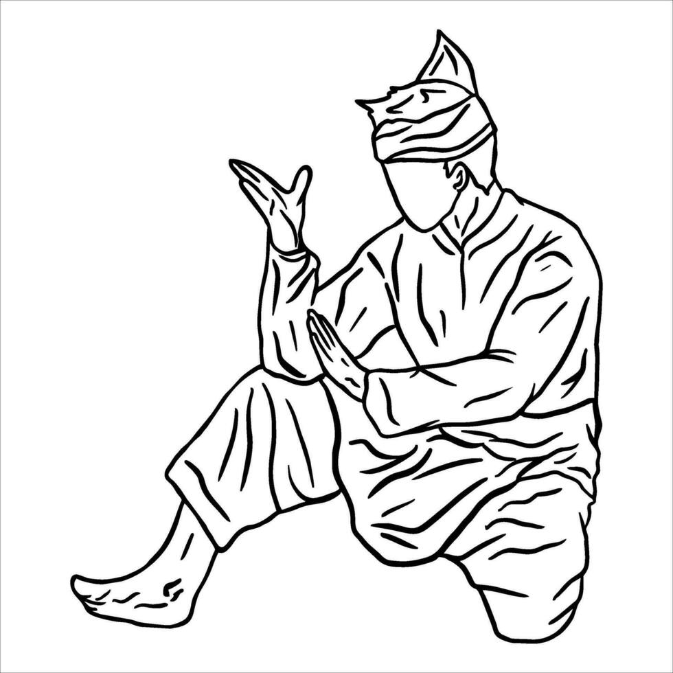 pencak silat vector illustration action pose jurus silat