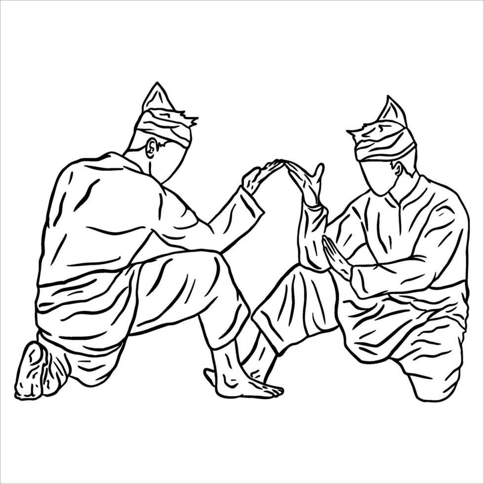 pencak silat vector illustration action pose jurus silat