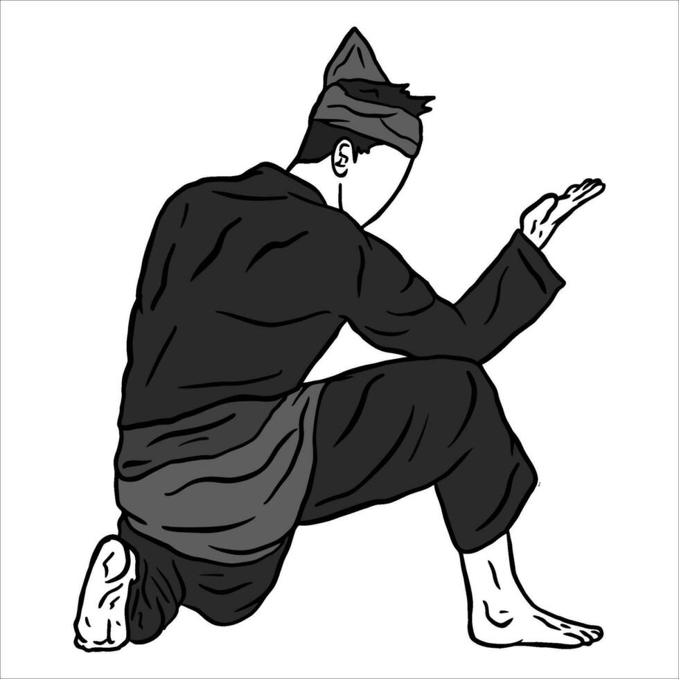 pencak silat vector illustration action pose jurus silat