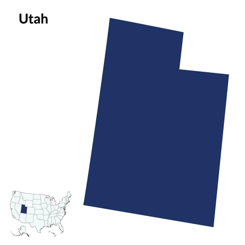 Utah mapa. mapa de Utah. Estados Unidos mapa vector