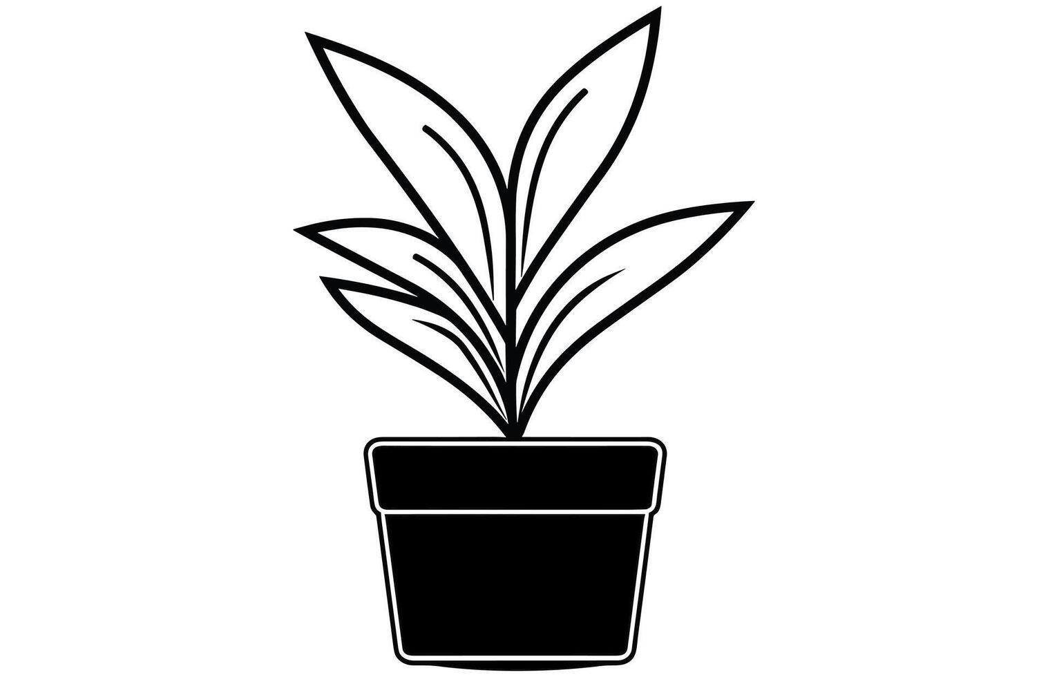 en conserva planta contorno icono, planta en maceta sencillo línea vector icono.