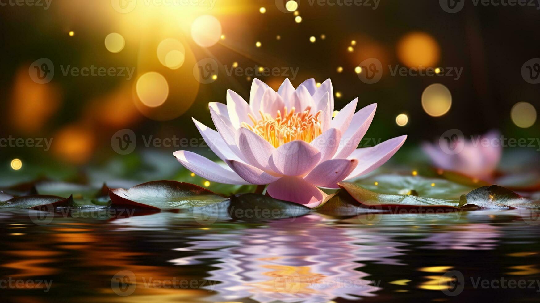 Magic lotus flower with shiny transparent leaves in mysterious esoteric  scene. Generated AI. 28574764 Stock Photo at Vecteezy