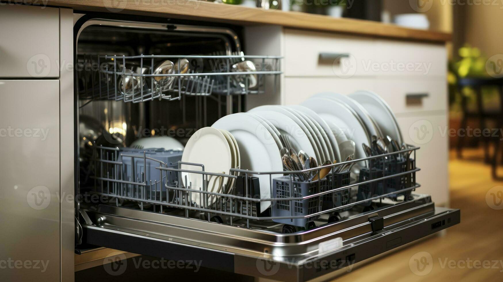 The Calm Before the Dishwasher Repair. Generative AI photo