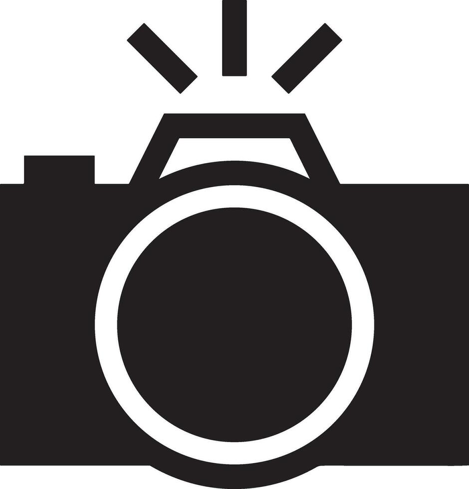 Camera photography icon symbol vector image. Illustration of multimedia photographic lens graphic design image