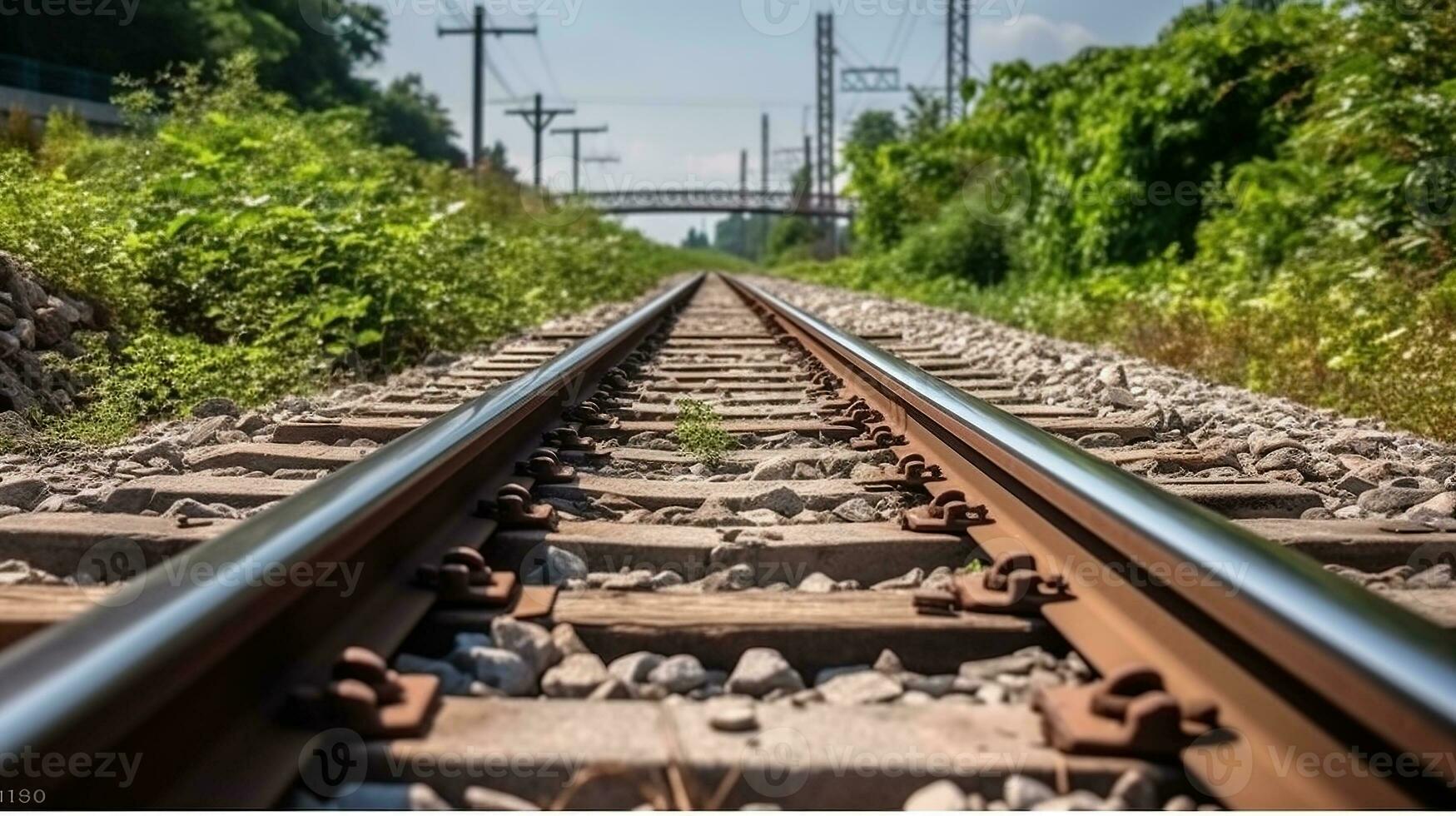 A Scenic View of the Railway Track. Generative AI photo