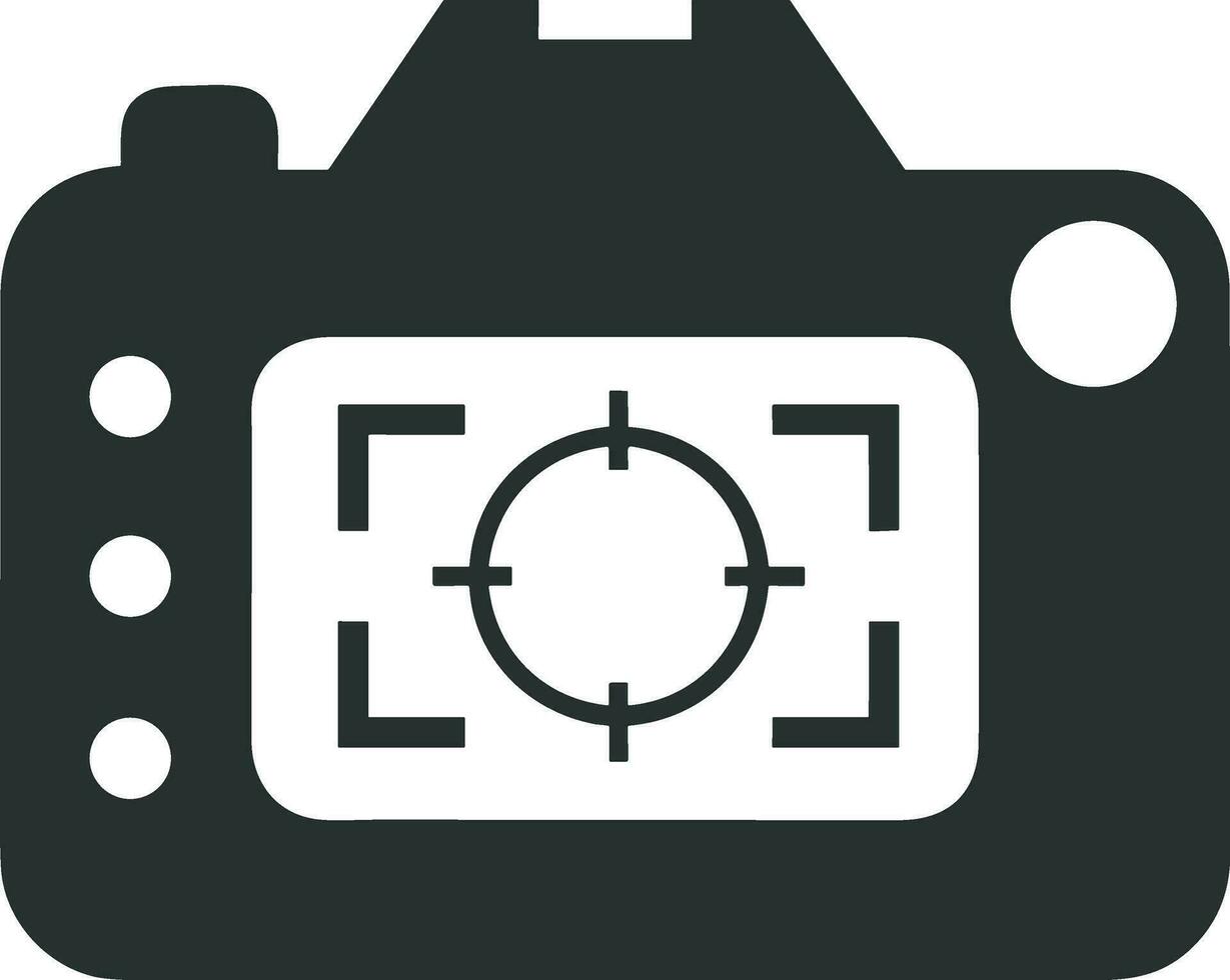 Camera photography icon symbol vector image. Illustration of multimedia photographic lens graphic design image