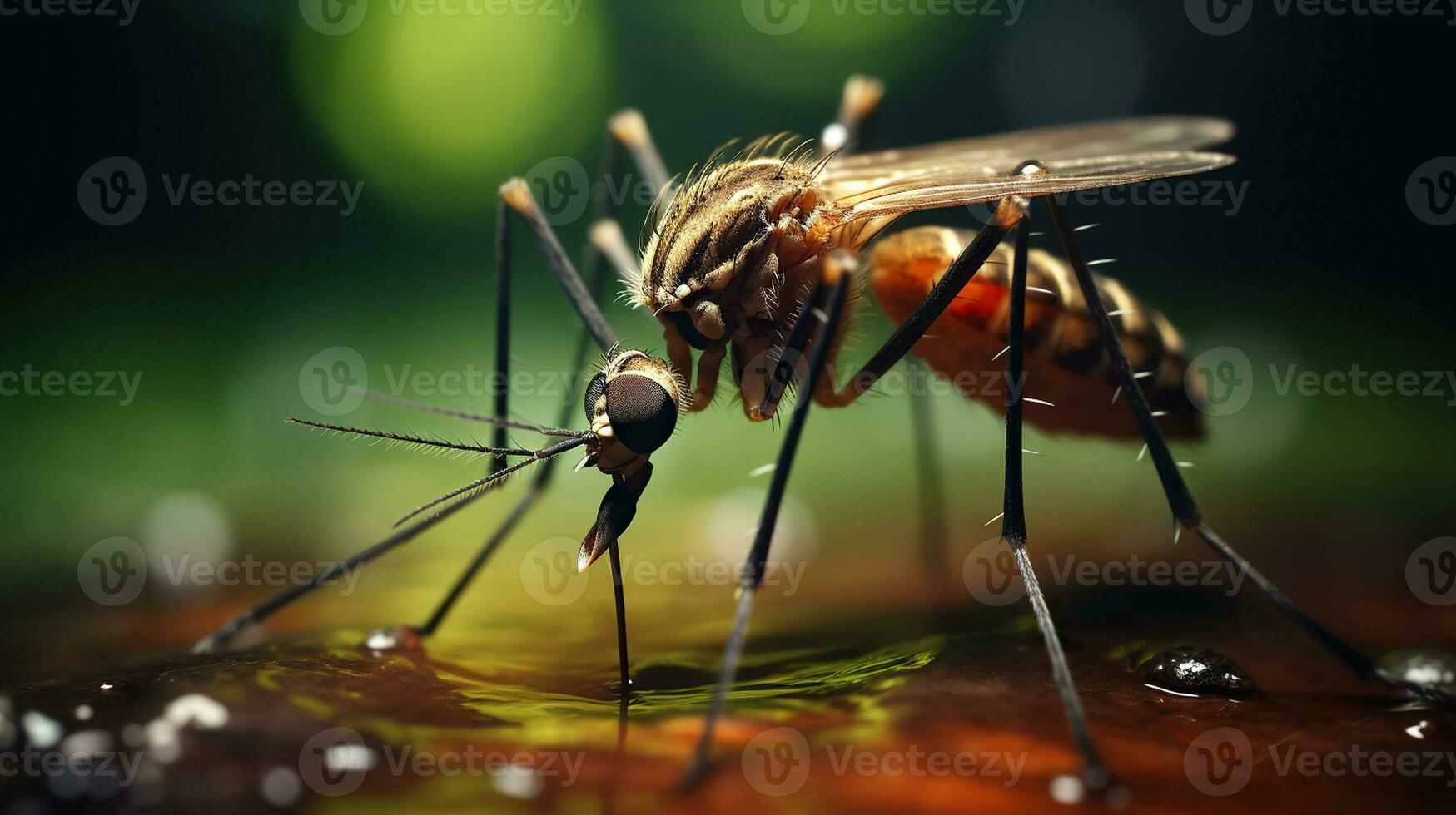 Captivating Mosquito Close-Ups. Generative AI photo