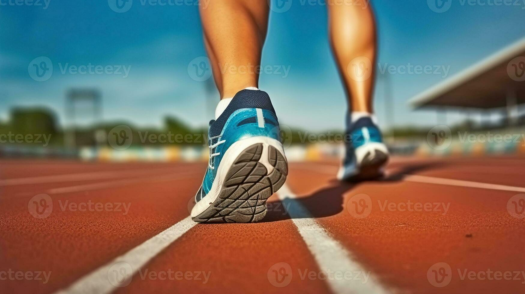 Outdoor Shot of Runner's Athletic Feet. Generative AI photo