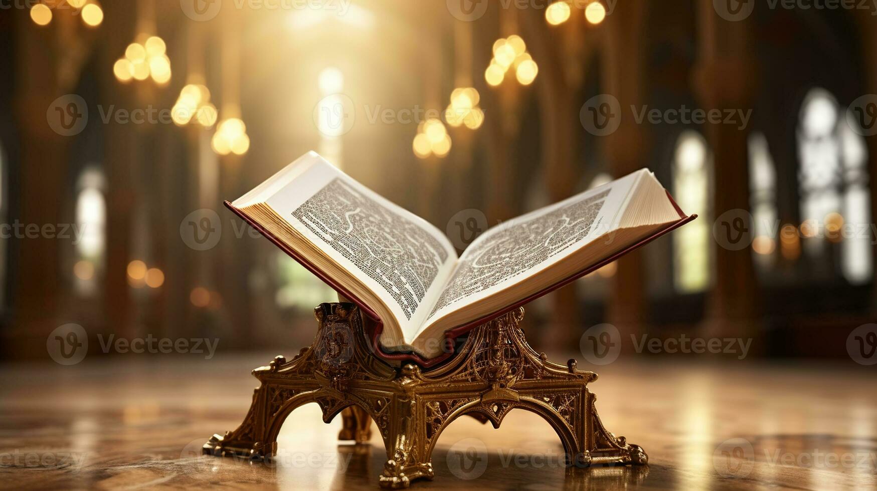 The Holy Quran in the Sanctuary. Generative AI photo