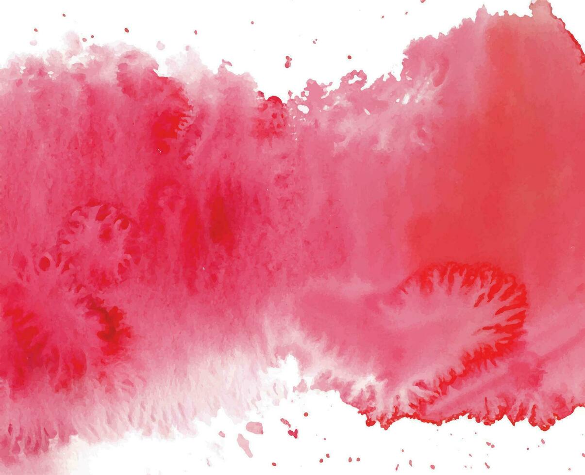 Red watercolor stain background vector