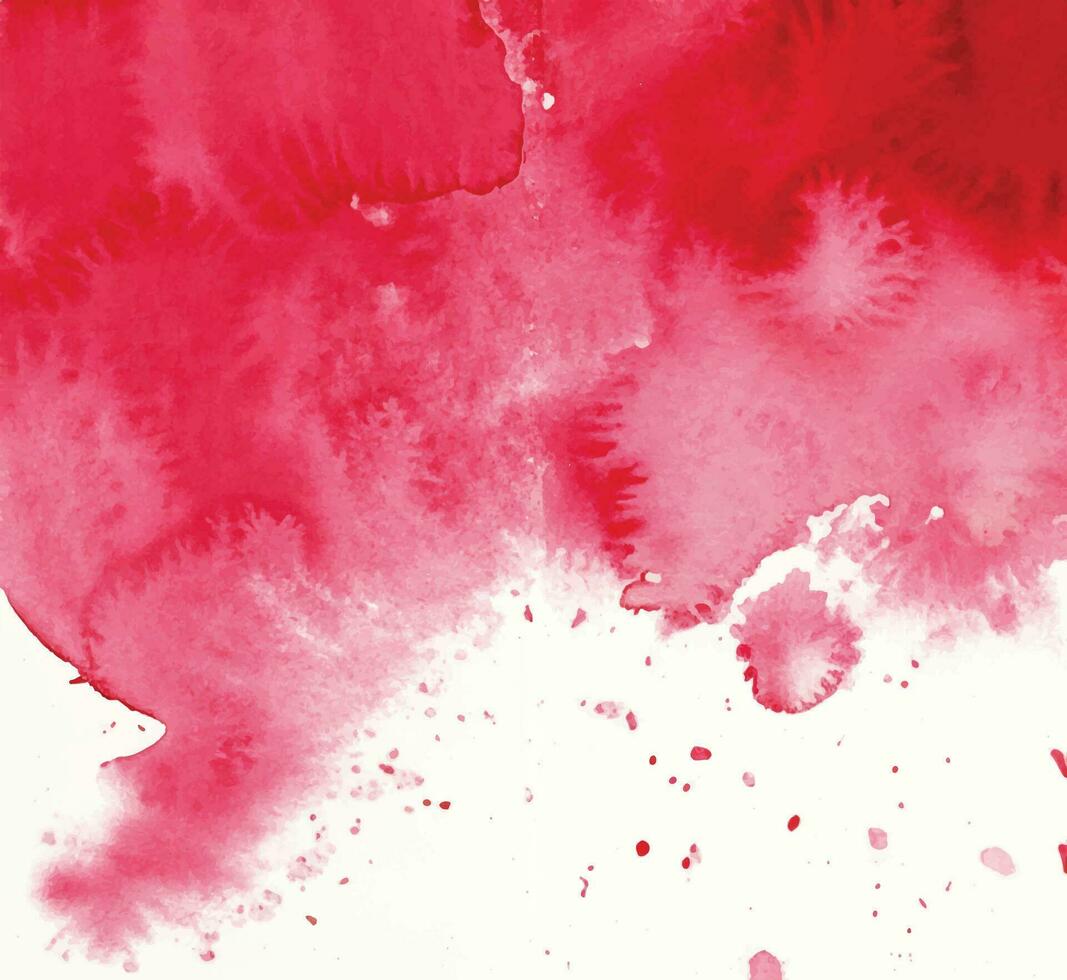 Red watercolor stain background vector