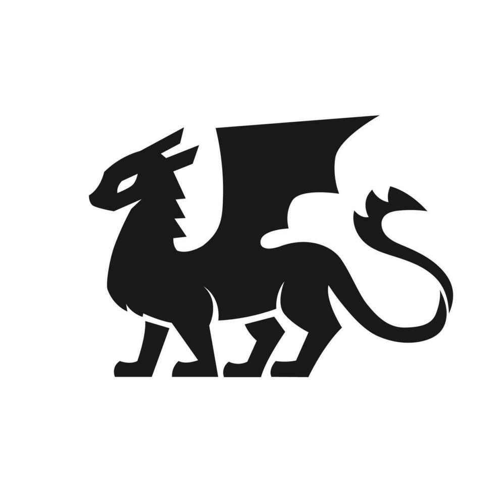 Cute Dragon Silhouettes Character Vector