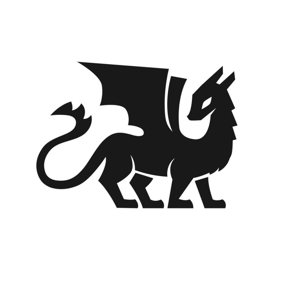 Cute Dragon Silhouettes Character Vector