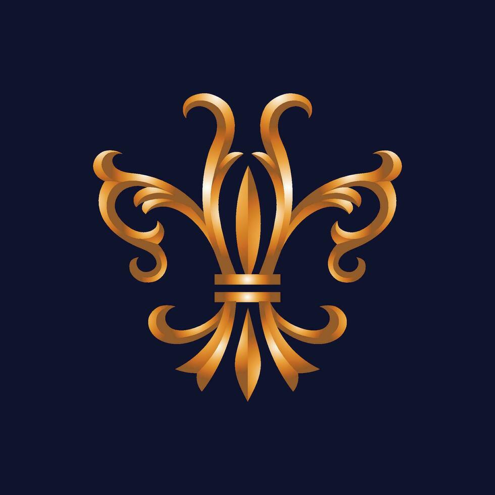 Golden Fleur-de-lis symbols as vector