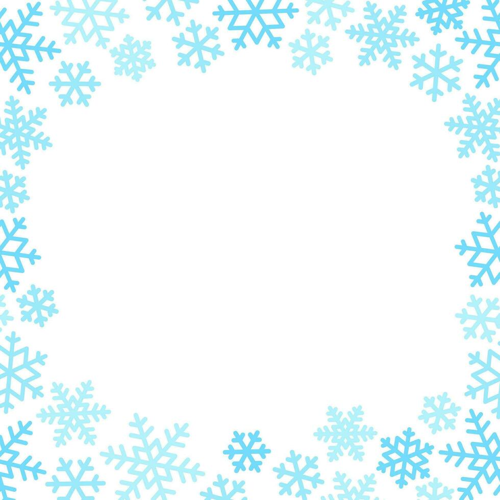 snowflakes picture frame square position for decoration vector