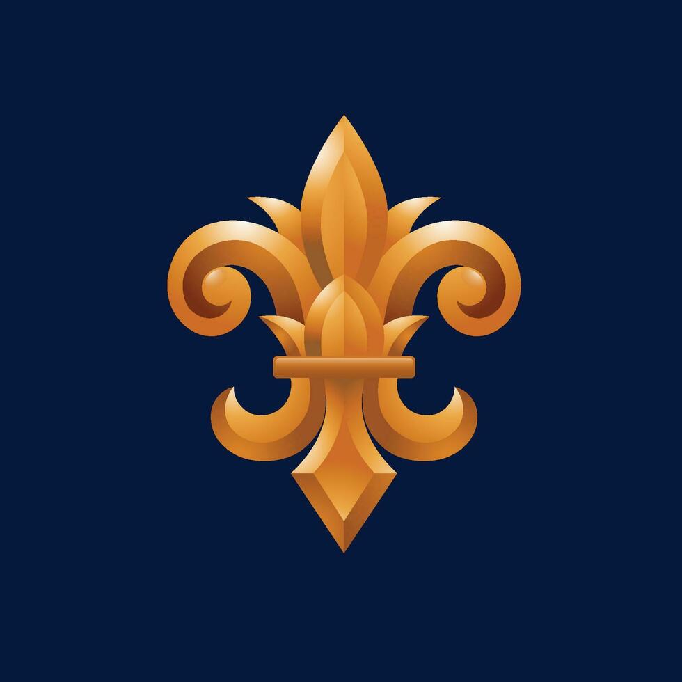 Golden Fleur-de-lis symbols as vector