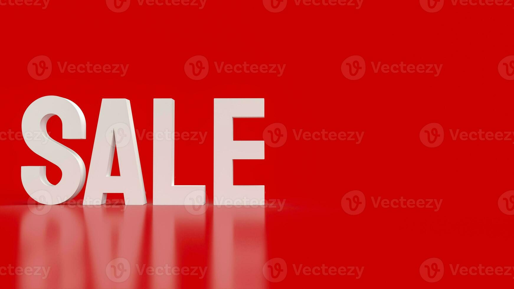 The white sale on red Background for promotion concept 3d rendering photo