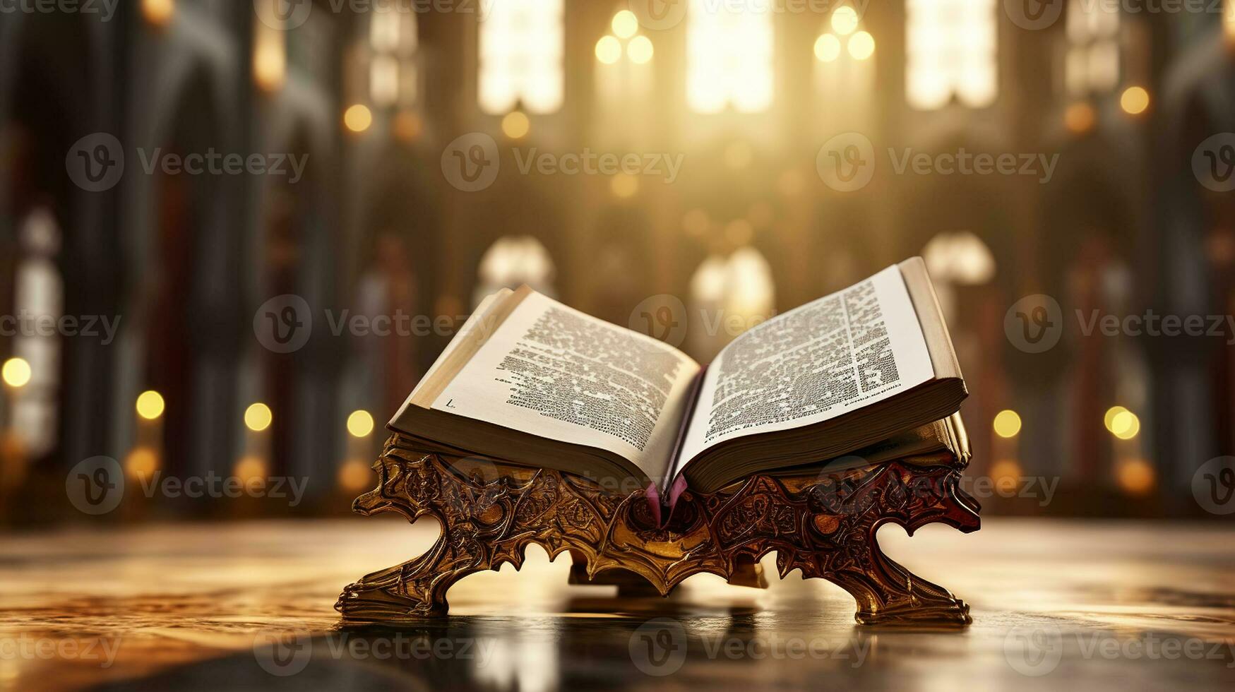 Quran holy book of Muslims in the mosque. Generative AI photo